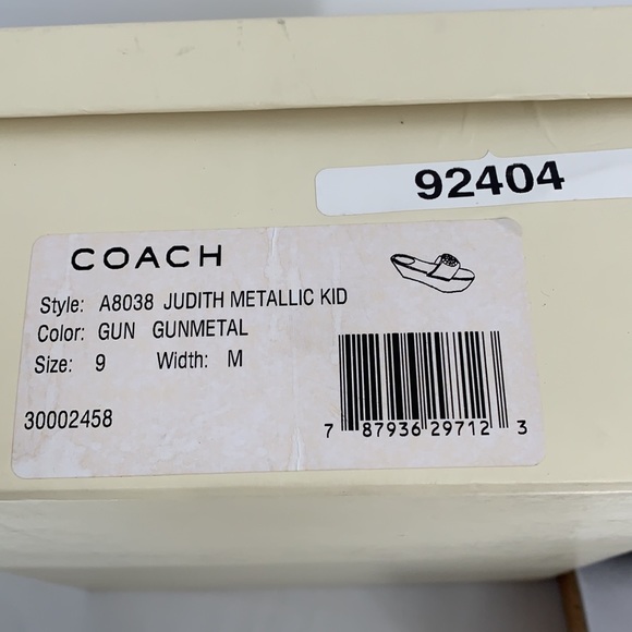 Coach “Judith” Metallic Wedge Sandals Sz9 - Picture 10 of 13